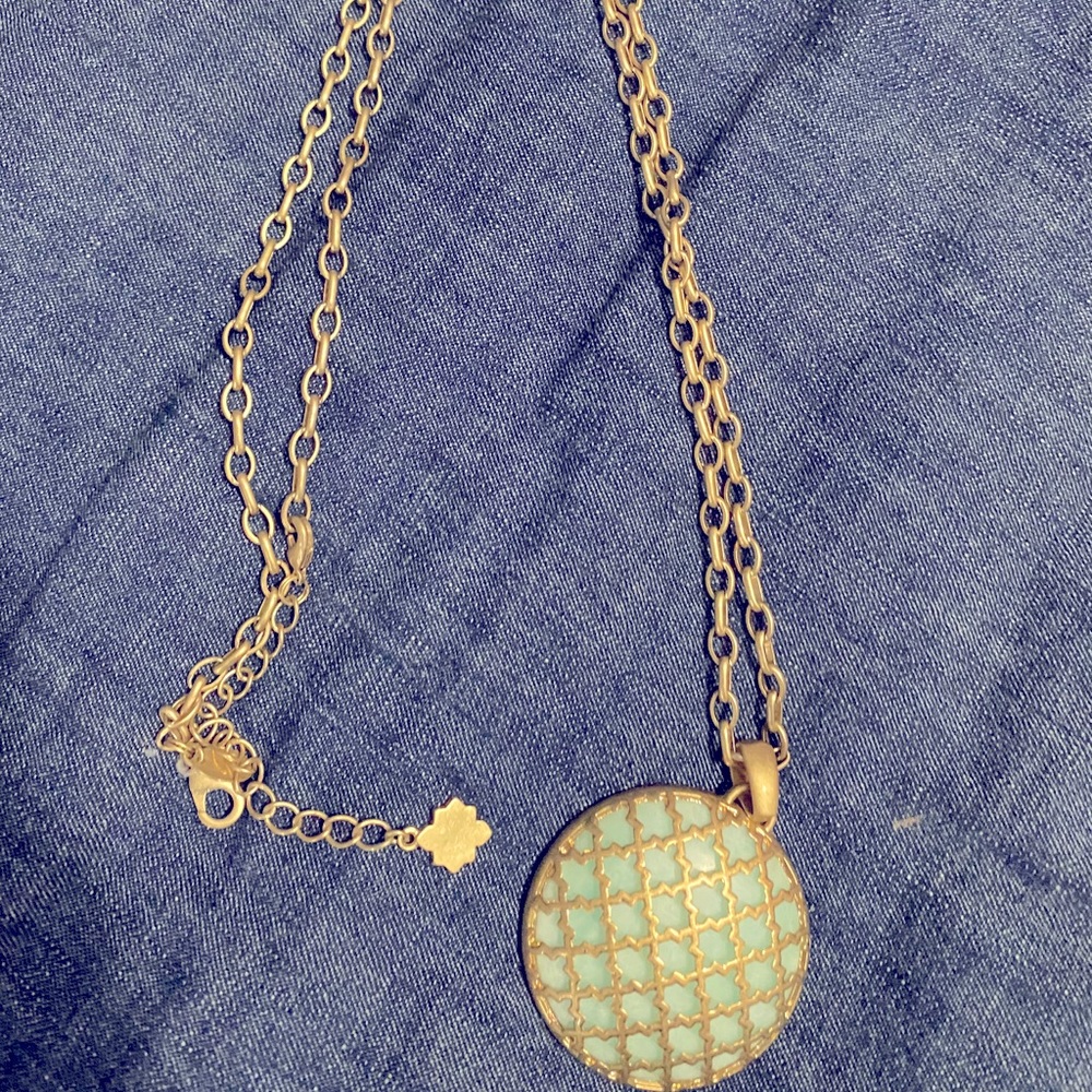 Lia Sophia Kiam Family Necklace - Sea Foam Pendant